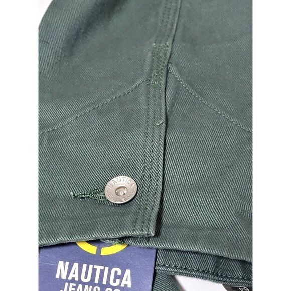 NAUTICA Jeans Jacket Mens Size L Jungle Green Denim Button Down Jacket New with - Picture 6 of 12